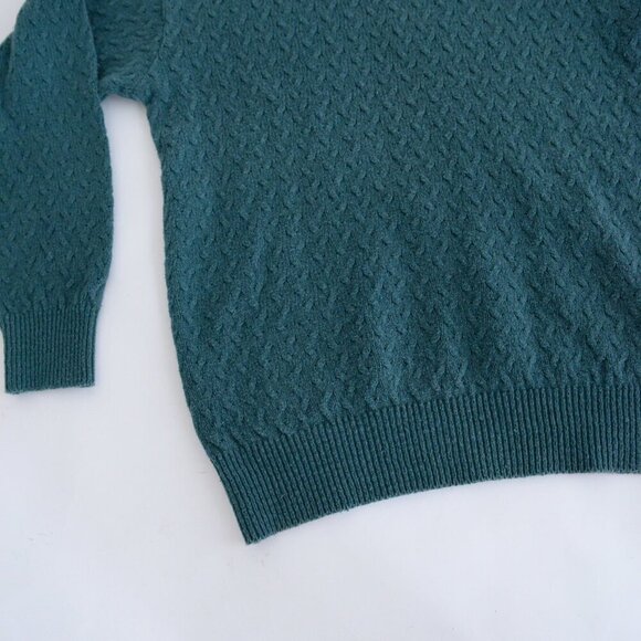 Vintage Northern Reflections Hunter Green Cable Knit Scoop Neck Sweater S - Picture 7 of 9
